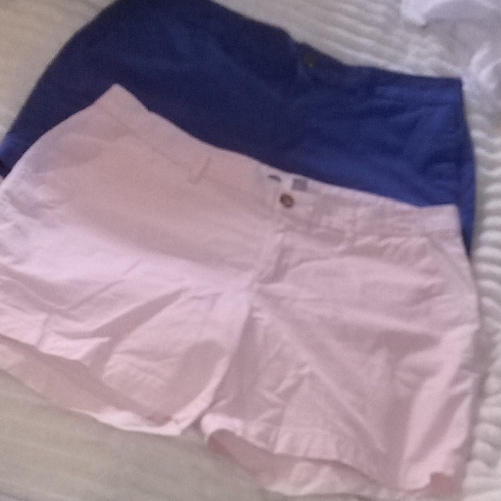 Old Navy Pink Cotton Bermuda Shorts with Blue Pair